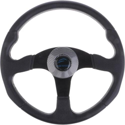 MagiDeal 2x Blue+Black Flat Bottom D-Shape 320MM Racing Sport Steering Wheel