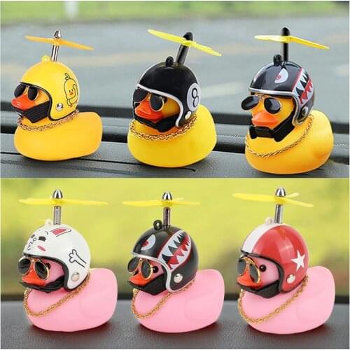 Car Internal Dashboard Decoration Rubber Duck With Helmet For Lada Granta Niva Vesta Priora Vaz 2106 2107 2110 2114