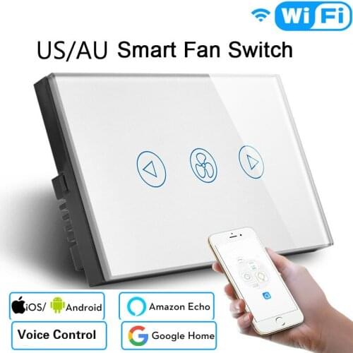 US/AU WiFi Smart Automation Module Ceiling Fan Switch APP Remote Timer and Speed Control Compatible with Alexa and Google Home