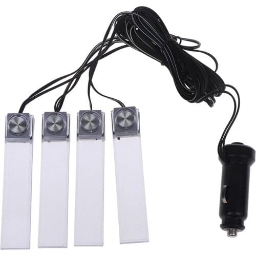 Universal 4 Pcs/set 12V LED Light Glow Lamp Car Interior Decoration Atmosphere Lights Colorful Lamp Foot Lamps