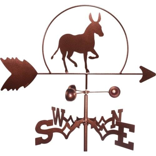 Iron Donkey Shape Weathervane Home Roofs Weather Vane Outdoor Farm Scene