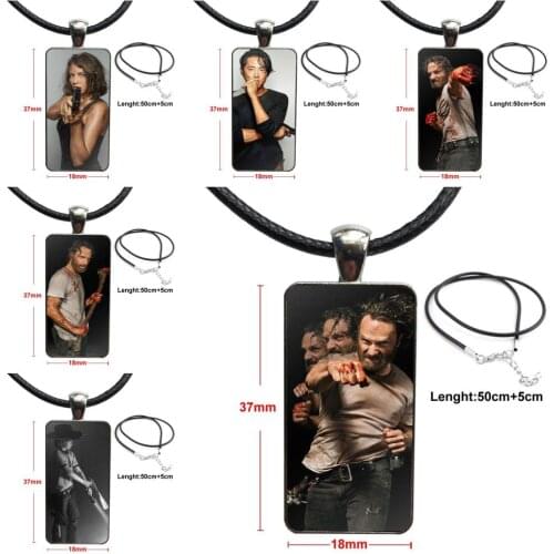 For Woman Vintage Statement Walking Dead Dylan Brien Glass Pendant Galaxy Pendant Necklace Women Steel Plated Necklaces Jewelry