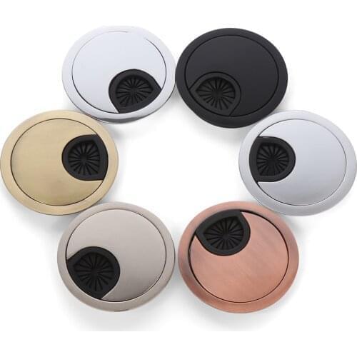 1PC Zinc Alloy Desk Wire Hole Cover Computer Tidy Grommet Table Cable Outlet Port Surface Line Box Table Cable Fastener Hardware