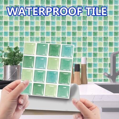 10x 3d Crystal Tile Stickers Diy Waterproof Self-adhesive Vintage Wall Sticker For Bathroom Home Sticker Decor Adesivo De Parede