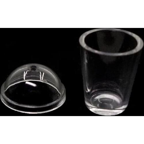 2pcs 1:12 Dollhouse Accessories Miniature Transparent Straw Lid Cup Model Toys