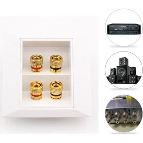 4pcs Gold Plated Jack Speaker Wire Banana Plugs Open Screw Type Connector E5BE