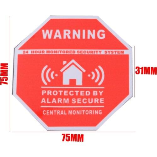 5pcs Security Sticker Home Alarm Decals Warning Signs Window Door Adhesive Stickers 7.5*7.5cm Mayitr