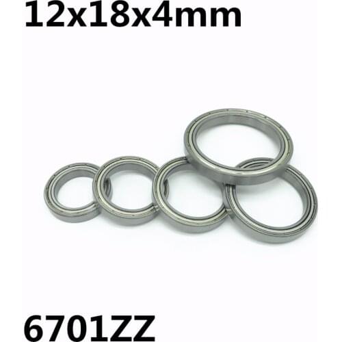 50pcs 6701ZZ The high quality of ultra-thin deep groove ball bearings 12x18x4 mm 61701ZZ 6701 6701Z