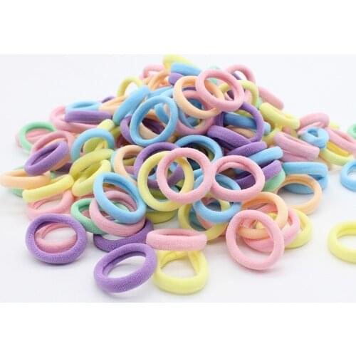 50pcs/lot Girls Candy Color Elastic Hair Rope Small Rubber Bands Ponytail Holder Children Kids Scrunchie Lot Cute Hair Tie