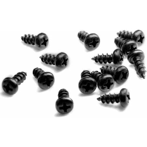 500pcs/lot M2 M2.3 M2.6 M3 GB845 PA Carbon steel black cross round head self-tapping screw