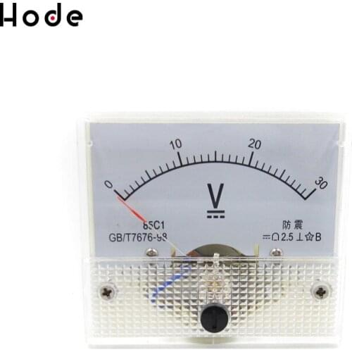 85C1 DC Analog Pointer Voltage Meter Panel 0-30V Gauge Voltage Mechanical Voltage Meters