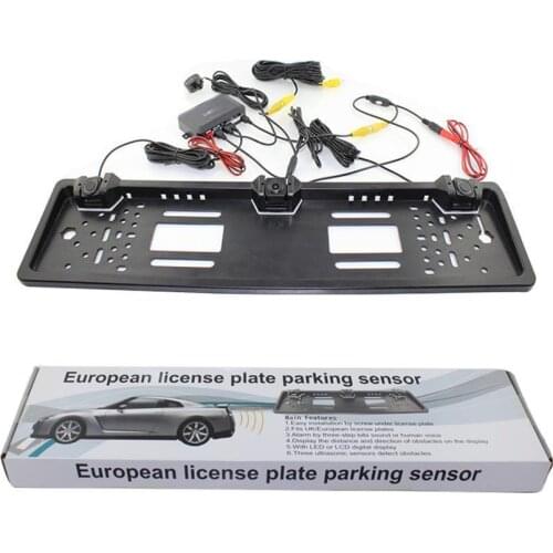 2017 New Arrival Car Parking Radar Inverting European License Plate Parking Sensor with HD Rear View Camera , Fast Shipping