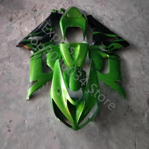 Free Custom Green black Cowling For Kawasaki Ninja ZX6R 636 ZX-6R ZX 6R 05-06 2005 2006 ABS Fairing Kit