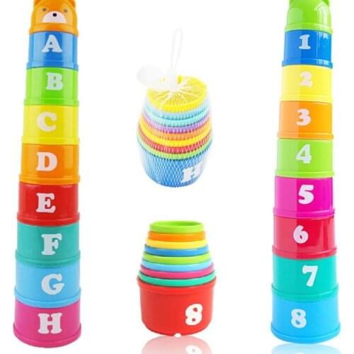 Early Education Alphanumeric Teddy Bear Building Block Cup Simple Fun Fun Stacking Cup Intelligence Development Toy