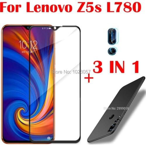3-in-1 Case + Camera Tempered Glass On For Lenovo Z5s L7807 ScreenProtector Glass For Lenovo Z5s L7807 2.5D Glass
