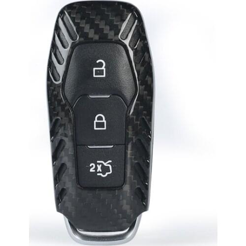 Carbon Fiber Car Key Case Shell For Ford Mondeo Edge Focus 2015 Holders Accessories Car Styling