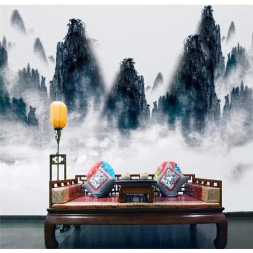 Ink landscape background wall professional production mural wholesale wallpaper mural poster photo wall