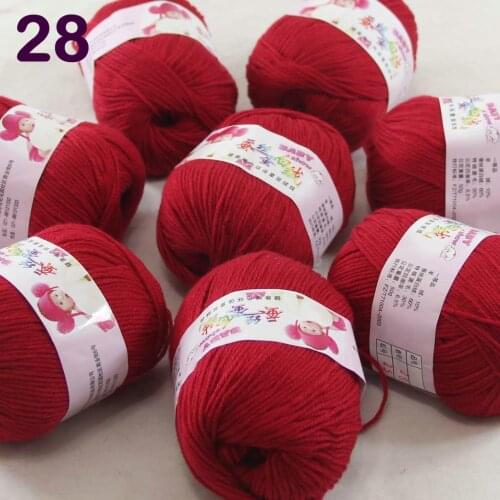 Color Optional 8 ballsX50g Cashmere Silk Velvet Children Hand Kintting Yarn Really Red 18-28
