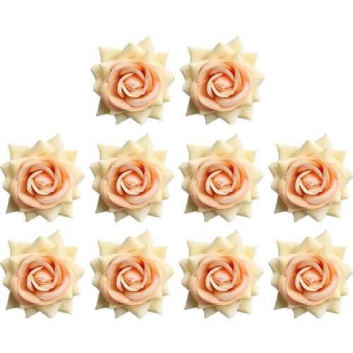 Arch Floral Decoration Artificial Red Roses Simulation Process Flower Head DIY Silk 10PCS Corsage Shooting Props Fake Flowers