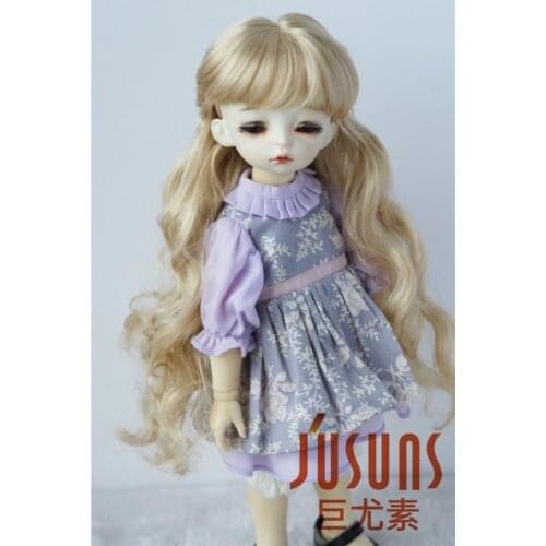 JD417 6-7inch 16-18CM Long wave Lady Princess synthetic mohair BJD wigs 1/6 YOSD Doll accessories