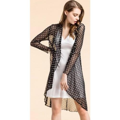 Summer new original silk mesh sunscreen 100% Silk Shawl with large medium length thin coat 1018