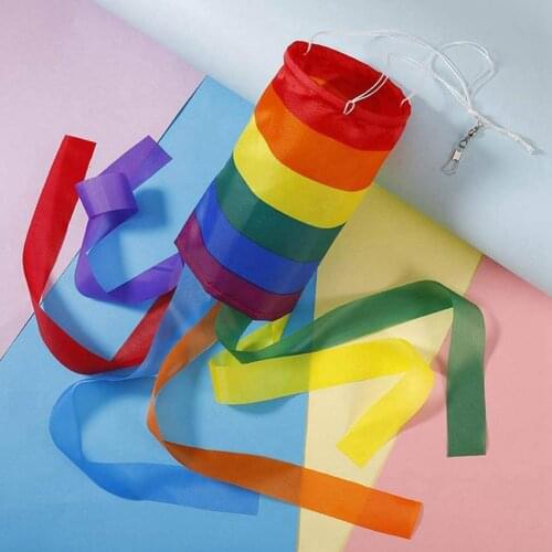 LGBT Pride Wind Sock Flag Rainbow Windsock Streamer Flag Lawn Measurement Wind Direction Outdoor Use Aviation Bag 60cm