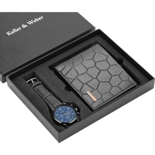 Minimalist Quartz Mens Watches Wallet Luxury Leather Strap Wristwatch Card Holder Gift Set for Men Dad Boyfriend Husband