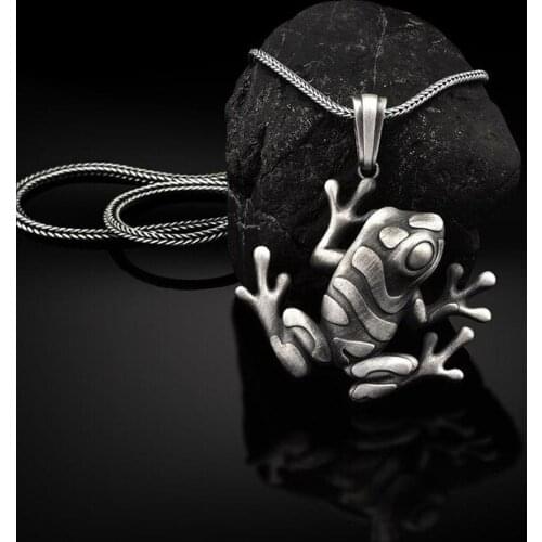 Fashion Personality Jungle Frog Pendant Necklace Gold Plated Necklace Mens Punk Hip Hop Party Jewelry Accessories Birthday Gift