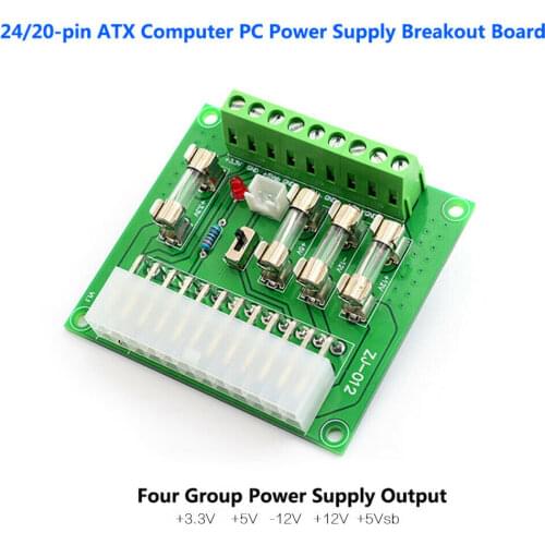 24/20pin 1Pc ATX Computer PC Power Supply Breakout Board Adapter Extension Module Switch Control Easy Use CE1146
