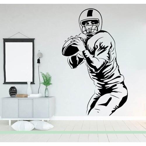 Football Wall Sticker Player Interior Design Art Decal for Home Boys Room Decor Sports Poster Vinyl Removable Graphics X876