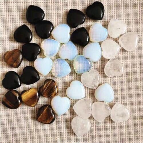 Natural Obsidian Tiger Eye Stone Clear Quartz Carved Heart Shaped Healing Crystal Healing Stone for Gift