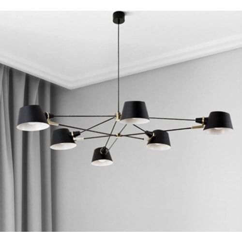 Nordic Chandelier Lighting/Lamp Modern Living Room Hanging Light Fixture Black Suspension Lamps For Dinning Room Bedroom