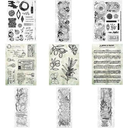 2021 New Retro Pattern Background Clear Stamps For DIY Craft Making Paper Greeting Card and Scrapbooking No Metal Cutting Dies