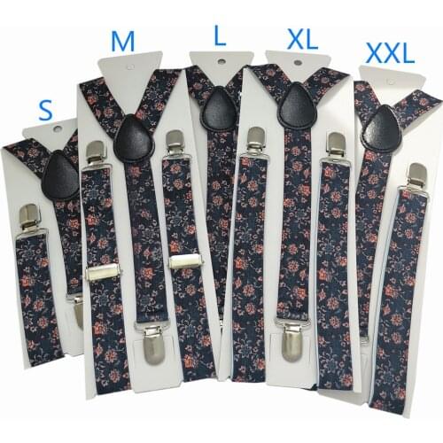 Fashion Flower Print Kids Adult Suspenders 2.5cm Wide Elastic Adjustable Y Back Braces For Women Men Boys Girls Baby Accessories