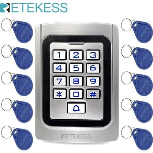 RETEKESS T-AC04 Keypad Door Access Control system IP68 Waterproof Metal case Silicon Security Entry Door Reader RFID 125Khz EM