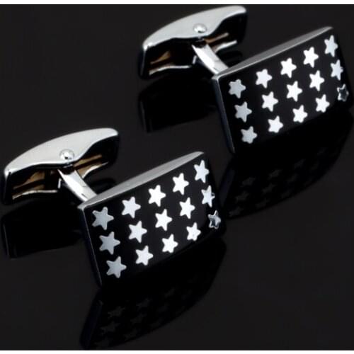 Luxury shirt black star Cufflinks brand Hipster Cufflink For Christmas Gift for Husband Gift for High Quality Men Gift