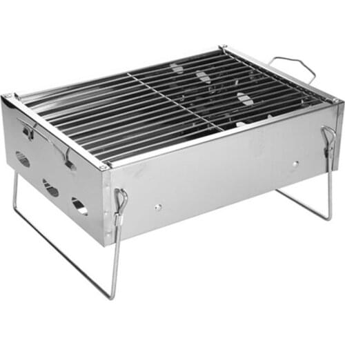 Foldable BBQ Grill Portable Sturdy Stainless Steel Outdoor Camping Picnic Burner Charcoal Camping Barbecue Oven High Quality