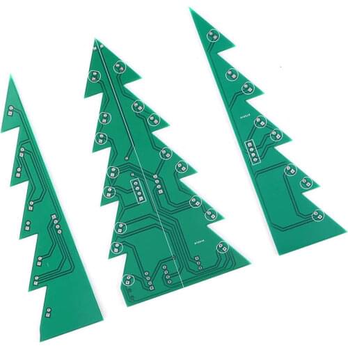 Christmas Light 3-Dimensional Printed Circuit Board Module Christmas Tree LED DIY Kit with 3 Light Color