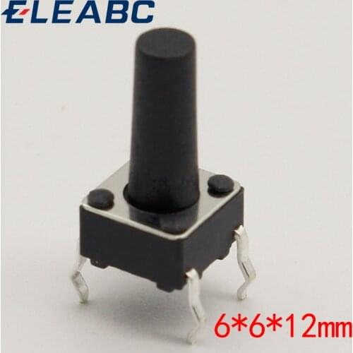 50pcs/lot 6x6x12MM 4PIN G95 Tactile Tact Push Button Micro Switch Direct Self-Reset DIP Top Copper Russia