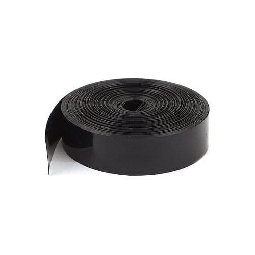10Meters 23mm Width PVC Heat Shrink Wrap Tube Black for 1 x AA Battery