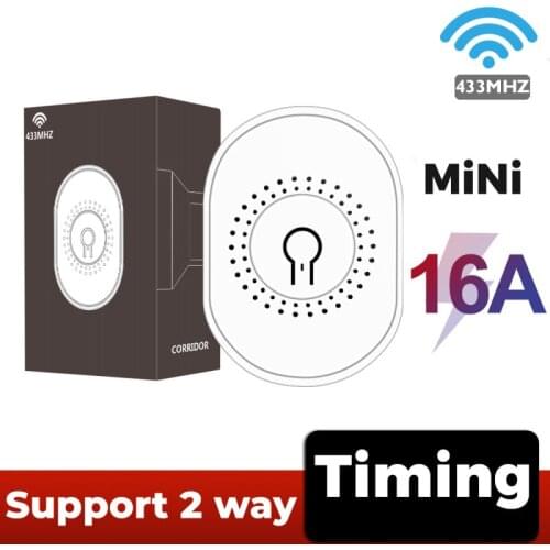 16A Mini Smart Home 433MHZ Breaker Two Way On-off Device Wireless Timing Function Controller Remote Control Mini Smart Switch