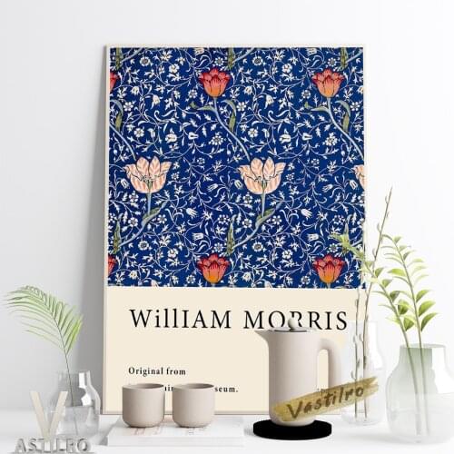 William Morris Vintage Print Art Poster Medway Pattern Exhibition Museum Canvas Painting Living Room Wall Art Home Decor Gift
