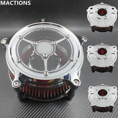 Air Cleaner Intake Filter Fit Chrome Motorcycle Parts CNC Crafts For Harley Sportster Road King Gliding Softtail Dyna