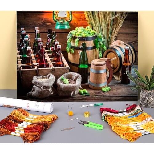 Fruit Pre-Printed 11CT Cross-Stitch Embroidery Full Kit DMC Threads work Painting Sewing Handicraft Design Magic