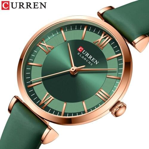 Luxury Brand CURREN 2021 New Watches For Women Fashion Quartz Leather Clock Elegant Dress Bracelet Wristwatch With Leather Strap