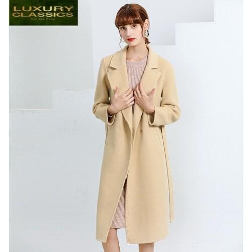 Wool Elegant Ladies 80% Coat Female Spring Autumn Manteau Femme Hiver 2021 Korean Vintage Blend Belt Woolen Jacket Da120