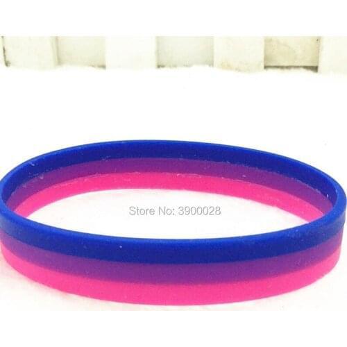 1pc Bisexual pride wristbands silicone bracelets