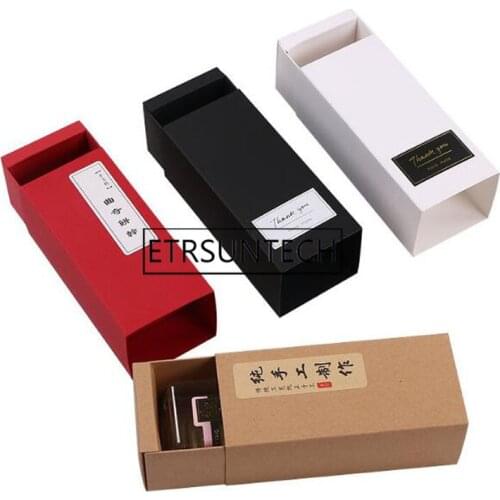 200pcs Kraft Paper Gifts Drawer Box Macarons Dessert Cookies Biscuit Bakery Packaging Paper Rectangular Box