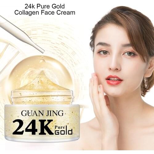 24K Pure Gold Face Cream For Dry Skin Care Anti Wrinkle Brightening Collagen Anti-Aging Whitening Moisturizing Korean Cosmetics