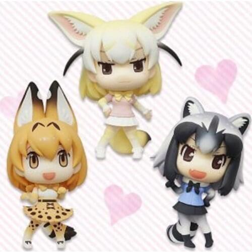 3pcs/set Anime Kemono Friends Project Mini Animal Girl PVC Action Figure Collection Model Toys Decoration Dropshipping Doll 5cm